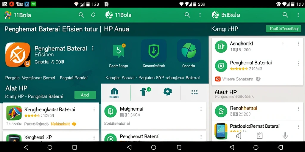 Tampilan antarmuka aplikasi 11BOLA yang sederhana dan efektif.