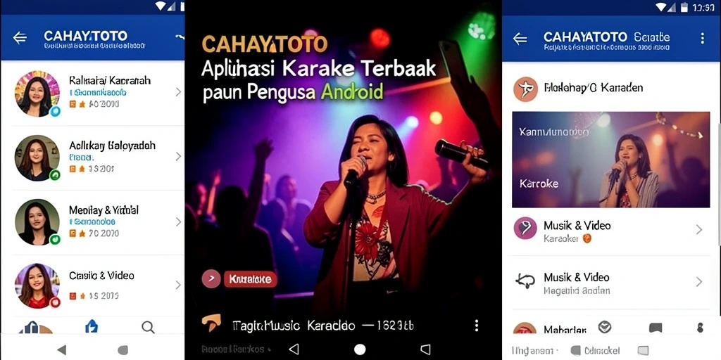 Antarmuka utama CAHAYATOTO dengan fitur Karaoke yang menarik.