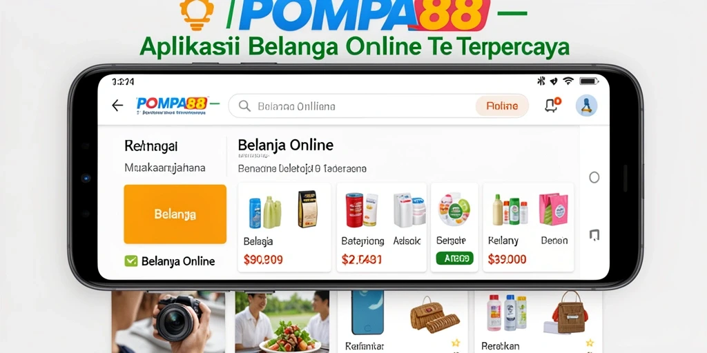 Tampilan antarmuka aplikasi POMPA88 untuk Belanja Online.