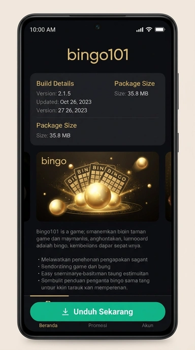 Tampilan halaman APK bingo101
